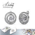 Destiny Jewellery Crystal From Swarovski Spiral Earrings 18k Gold Plating